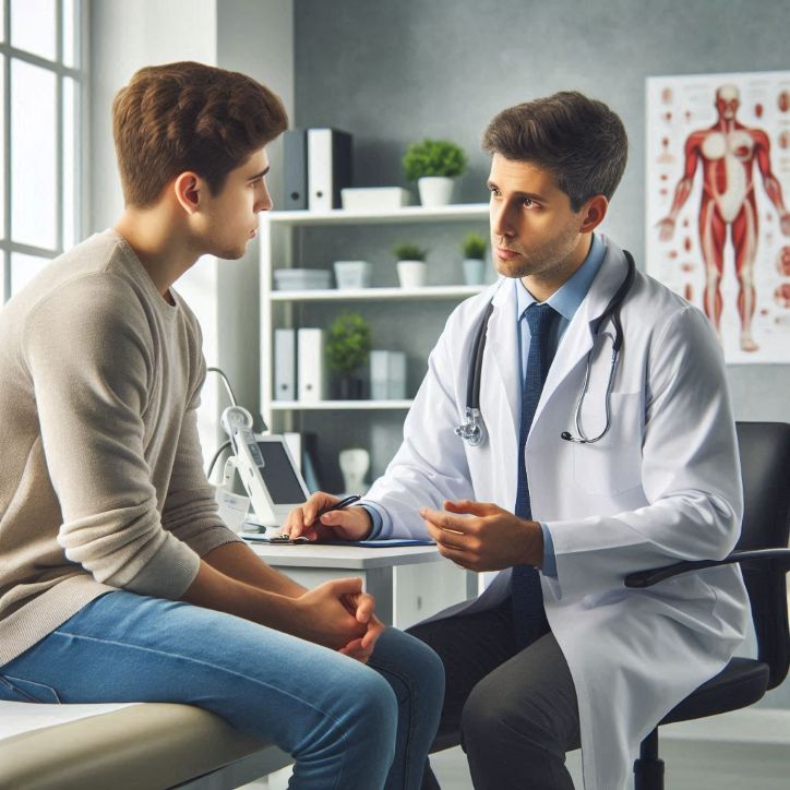 doctor discussing with a patient about respiratory symptoms